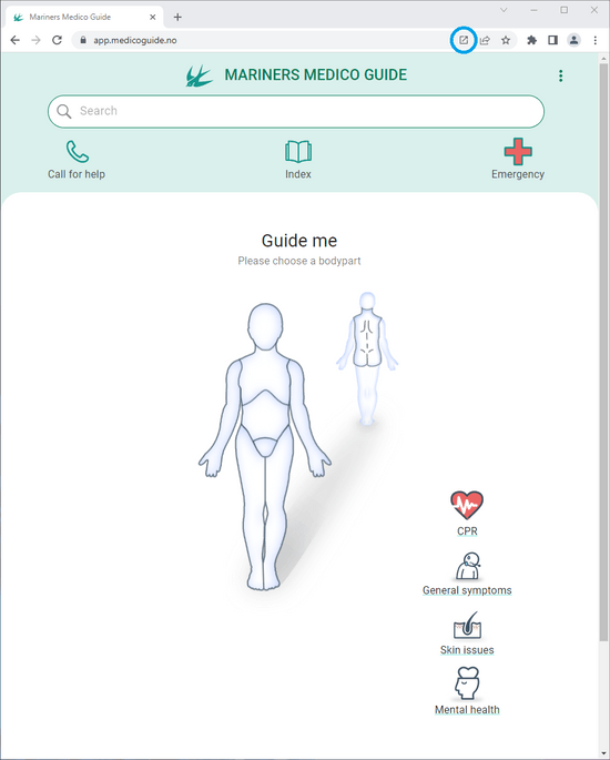Medico Guide add as offline web app in Chrome